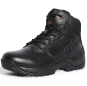 Black Tactical Boots High-Shine Leather Heel & Toe with Goodyear Storm Welt and Slip-Resistant Outsole